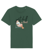 Moș Crăciun Just Chill No Thrill (negru)  Tricou mânecă scurtă Unisex Rocker
