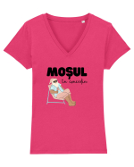 Moș Crăciun în Concediu Tricou mânecă scurtă guler V Damă Evoker