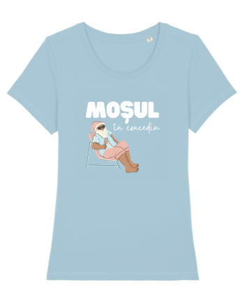 Moș Crăciun în Concediu (alb)  Sky Blue