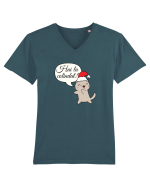 Pisica Hai la Colindat Tricou mânecă scurtă guler V Bărbat Presenter