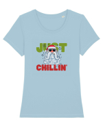 Moș Crăciun Just Chillin' Tricou mânecă scurtă guler larg fitted Damă Expresser