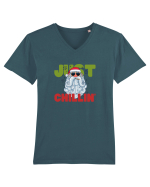 Moș Crăciun Just Chillin' Tricou mânecă scurtă guler V Bărbat Presenter