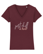 Just Chill, No Thrill Tricou mânecă scurtă guler V Damă Evoker