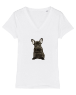 French bulldog Tricou mânecă scurtă guler V Damă Evoker