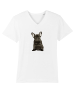 French bulldog Tricou mânecă scurtă guler V Bărbat Presenter