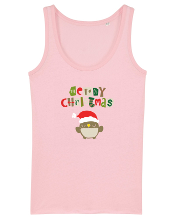 Merry Christmas bufniță Cotton Pink