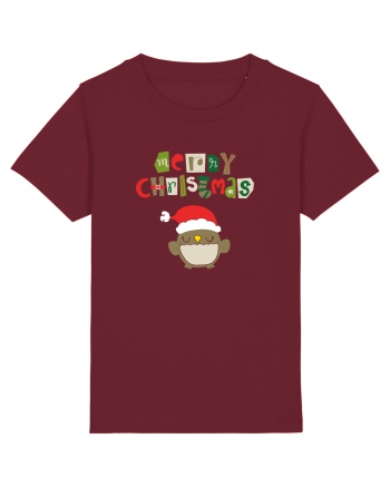 Merry Christmas bufniță Burgundy