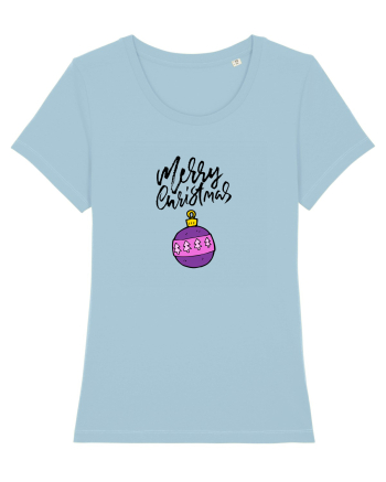 Merry Christmas (glob mov) negru Sky Blue
