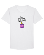 Merry Christmas (glob mov) negru Tricou mânecă scurtă guler larg Bărbat Skater