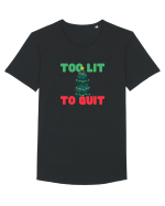 Too Lit to Quit (Brad de Crăciun)  Tricou mânecă scurtă guler larg Bărbat Skater