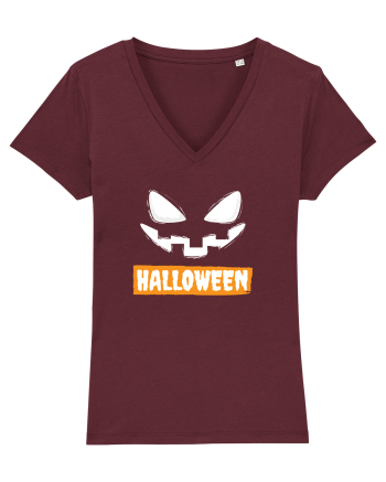 Halloween Spooky Face White (față înfricoșătoare)  Burgundy