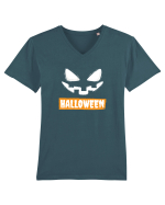 Halloween Spooky Face White (față înfricoșătoare)  Tricou mânecă scurtă guler V Bărbat Presenter