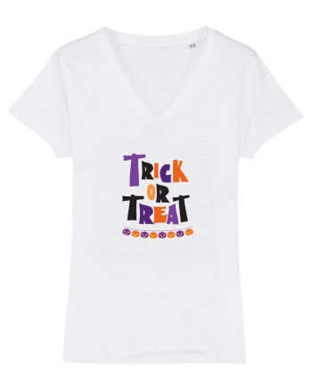 Trick or Treat (mov și portocaliu)  White