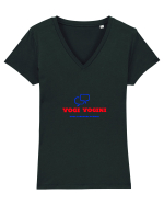 yoga language School Tricou mânecă scurtă guler V Damă Evoker