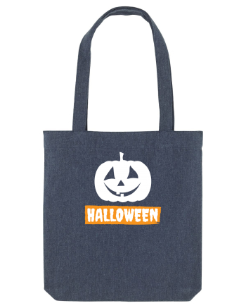 Halloween Pumpkin White Midnight Blue