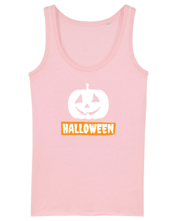 Halloween Pumpkin White Cotton Pink