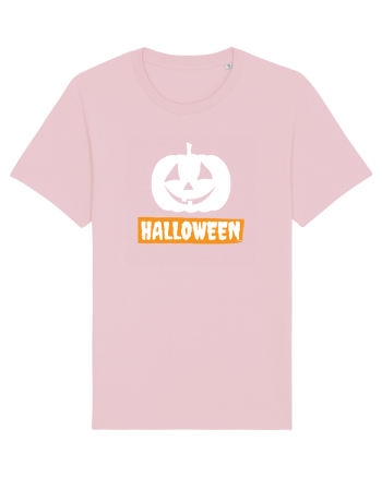Halloween Pumpkin White Cotton Pink