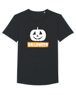 Halloween Pumpkin White Tricou mânecă scurtă guler larg Bărbat Skater