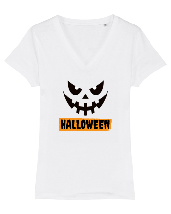 Halloween Spooky Face Black (față înfricoșătoare)  White