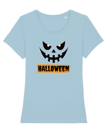 Halloween Spooky Face Black (față înfricoșătoare)  Sky Blue