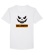 Halloween Spooky Face Black (față înfricoșătoare)  Tricou mânecă scurtă guler larg Bărbat Skater