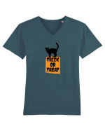 Pisica Neagră Trick or Treat  Tricou mânecă scurtă guler V Bărbat Presenter