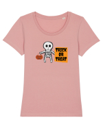 Schelet Trick or Treat  Tricou mânecă scurtă guler larg fitted Damă Expresser