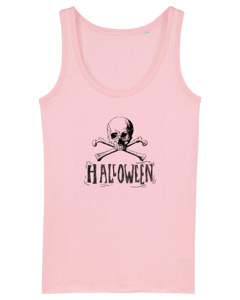 Halloween Skull and Bones Cotton Pink