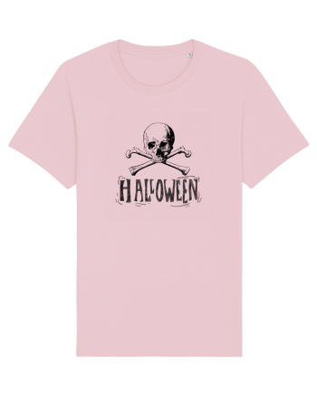 Halloween Skull and Bones Cotton Pink