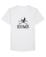 Halloween Skull and Bones Tricou mânecă scurtă guler larg Bărbat Skater