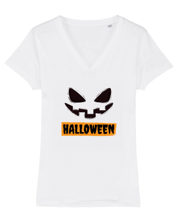 Halloween Spooky Face Black(față înfricoșătoare)  White