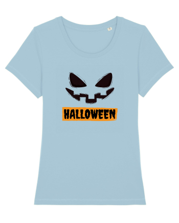 Halloween Spooky Face Black(față înfricoșătoare)  Sky Blue