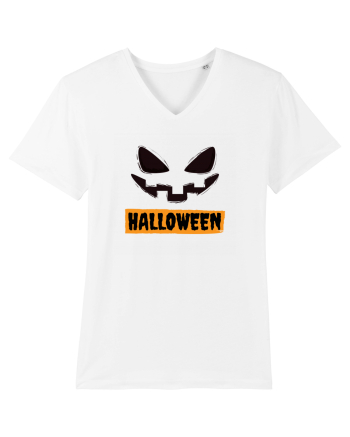 Halloween Spooky Face Black(față înfricoșătoare)  White
