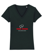 Yoga Language school Tricou mânecă scurtă guler V Damă Evoker