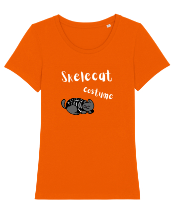 Skelecat costume (white)  Bright Orange