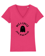 Not a ghost, just dead inside (negru)  Tricou mânecă scurtă guler V Damă Evoker