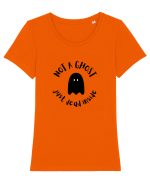 Not a ghost, just dead inside (negru)  Tricou mânecă scurtă guler larg fitted Damă Expresser