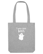 I give free Boos. (alb)  Sacoșă textilă