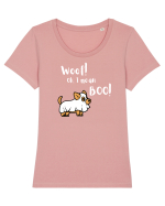 Woof! Oh, I mean Boo!  Tricou mânecă scurtă guler larg fitted Damă Expresser