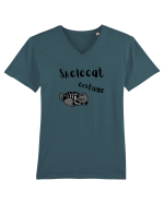 Skelecat costume (negru)  Tricou mânecă scurtă guler V Bărbat Presenter