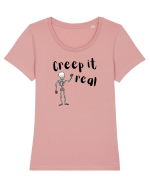 Creep it real (negru)  Tricou mânecă scurtă guler larg fitted Damă Expresser