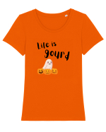 Life is Gourd  Tricou mânecă scurtă guler larg fitted Damă Expresser