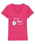 Who the boo cares? (alb)  Tricou mânecă scurtă guler V Damă Evoker