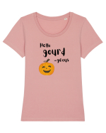 Hello gourd-geous (negru)  Tricou mânecă scurtă guler larg fitted Damă Expresser