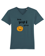 Hello gourd-geous (negru)  Tricou mânecă scurtă guler V Bărbat Presenter