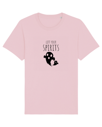 Lift your spirits. (negru)  Cotton Pink