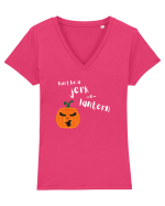 Don't be a jerk o lantern Tricou mânecă scurtă guler V Damă Evoker
