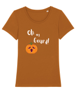Oh my Gourd! (alb)  Tricou mânecă scurtă guler larg fitted Damă Expresser