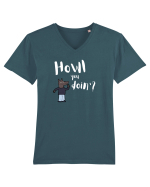 Howl you doin'?  Tricou mânecă scurtă guler V Bărbat Presenter