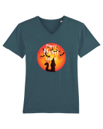 Happy Howl-o-ween variant  Tricou mânecă scurtă guler V Bărbat Presenter